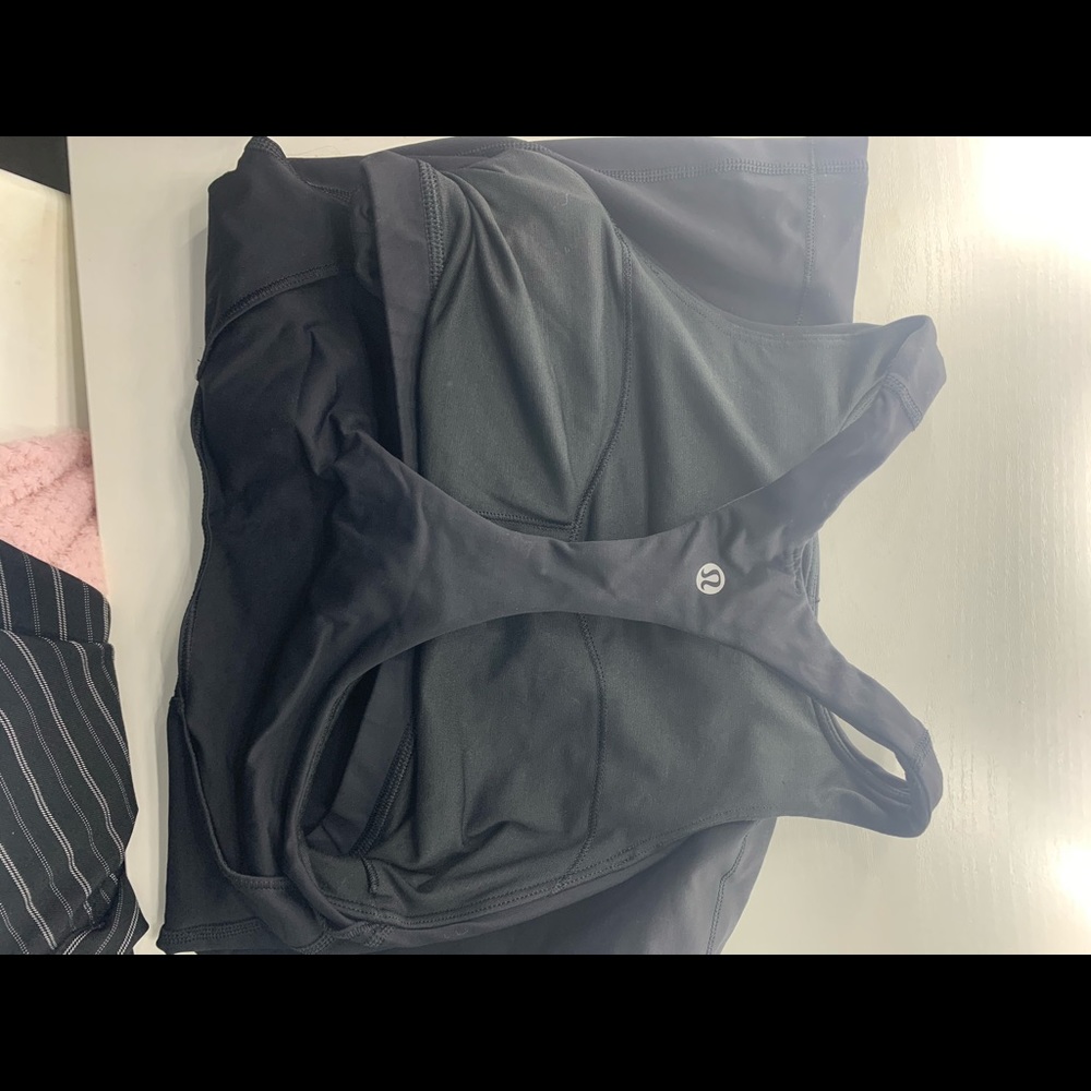 Black Lululemon tank top with built in sports bra - Picture 2 of 2